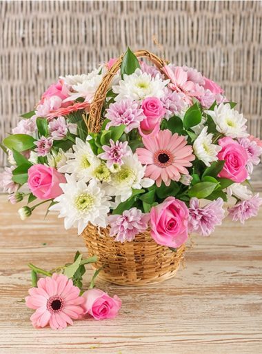 Flowers in a Basket - Same Day Flowers