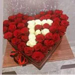 Heart Shape Flowers Box Lahore - Same Day Flowers