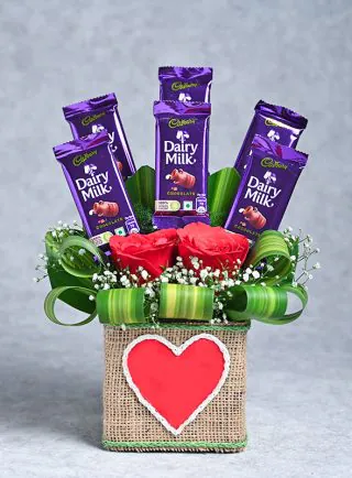 Dairy Milk and Roses Lahore - Same Day Flowers