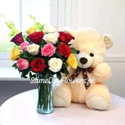 Send Flowers and Teddy to Pakistan - SameDayFlowers.pk