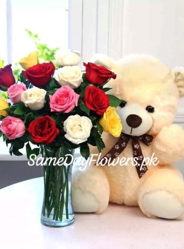 Send Flowers and Teddy to Pakistan - SameDayFlowers.pk