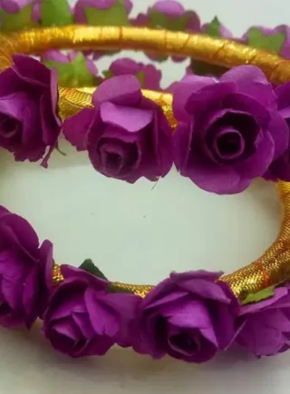 Buy Premium Purple Flowers Bangles