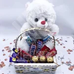 Chocolate Basket with Teddy Bear Pakistan - Same Day Flowers