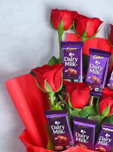 Chocolate & Flowers Bouquet - SameDayFlowers.pk