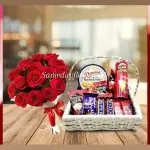 Buy Now Roses and Gifts Basket