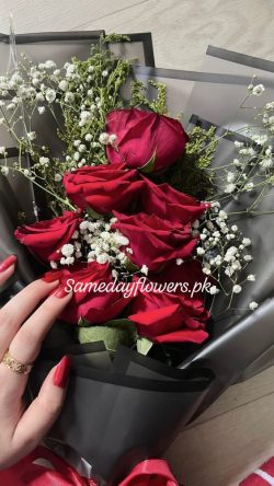 8 Imported Roses - Same Day Flowers