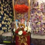 Love Balloon Box with balloons and flowers