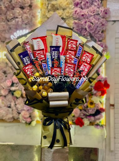 Flower and Chocolate Bouquet Pakistan - Same Day Flowers