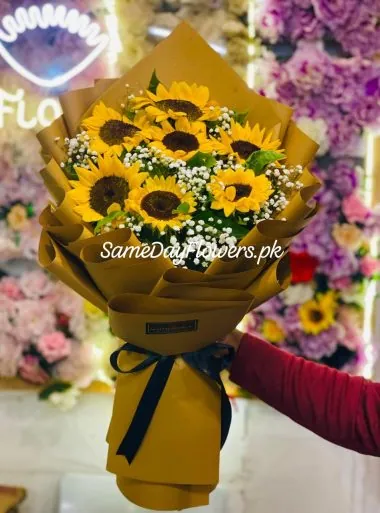Sunflower Bouquet Online Faisalabad - Same Day Flowers