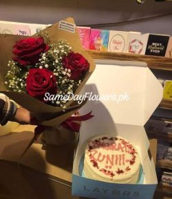 Flowers and Cake for Mother's Day Lahore - SameDayFlowers.pk