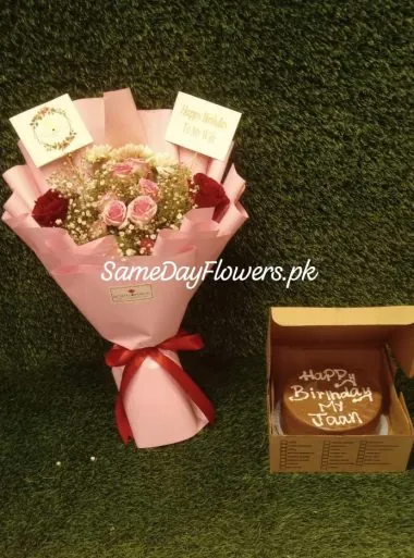 Birthday Cake and Flowers for Her Lahore - SameDayFlowers.pk