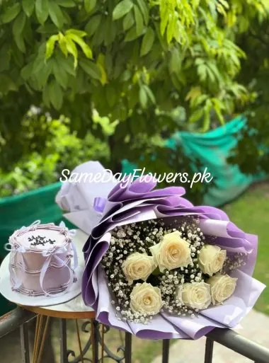 Flowers and Cake Combo Delivery Lahore - SameDayFlowers.pk