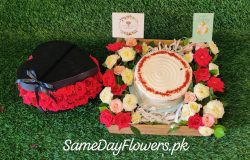 Cake with Flowers for Birthday Lahore - FromYouFlowers.pk