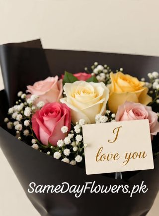 I Love You Flower Bouquet Pakistan - SameDayFlowers.pk