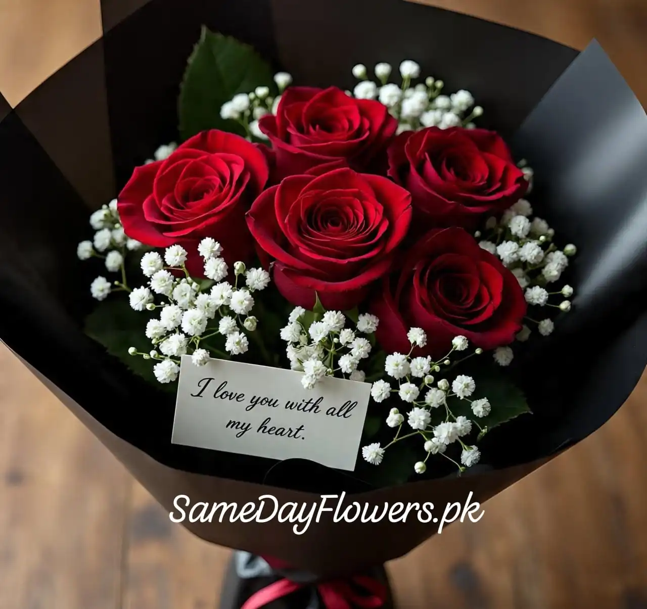 Petals and Hugs - Valentine Roses Bouquet Pakistan - Same Day Flowers