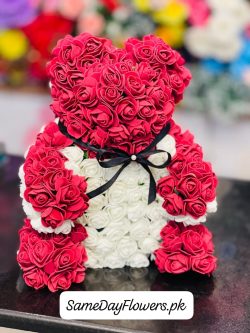Foam Teddy Bear Roses Karachi - SameDayFlowers.pk