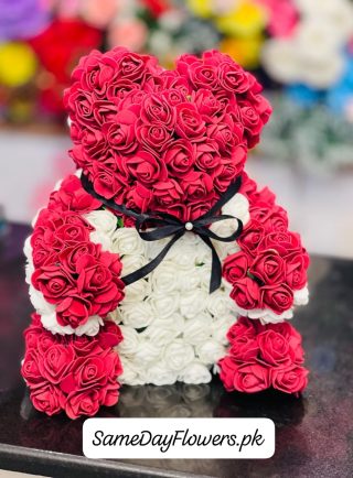 Foam Teddy Bear Roses Karachi - SameDayFlowers.pk