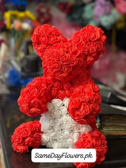 Foam Flower Teddy Karachi - SameDayFlowers.pk