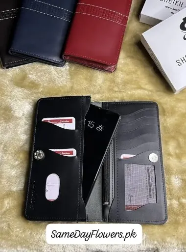 Genuine Leather Long Wallet Pakistan - SameDayFlowers.pk