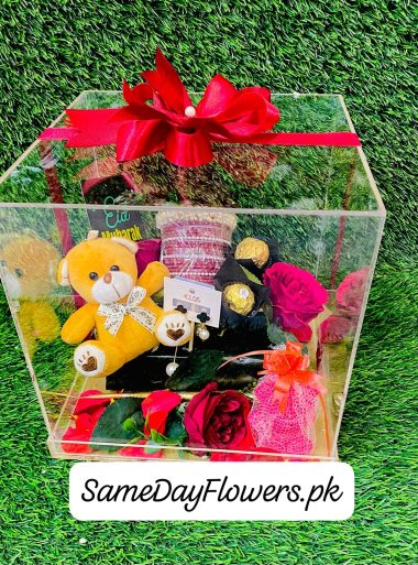 Eid Gift in Acrylic Box Lahore - SameDayFlowers.pk