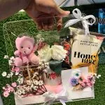 Flowers and Teddy Bear for Mom Lahore - SameDayFlowers.pk