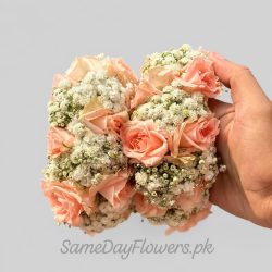Roses and Baby Breath Gajray Lahore - SameDayFlowers.pk