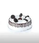 Oreo Ice Cream Cake with creamy layers and crunchy cookie toppings