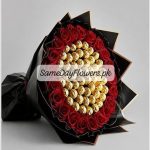 Ferrero Rocher and Flower Bouquet Lahore - SameDayFlowers.pk