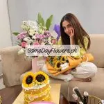 Birthday Cake with Sunflowers Lahore - SameDayFlowers.pk
